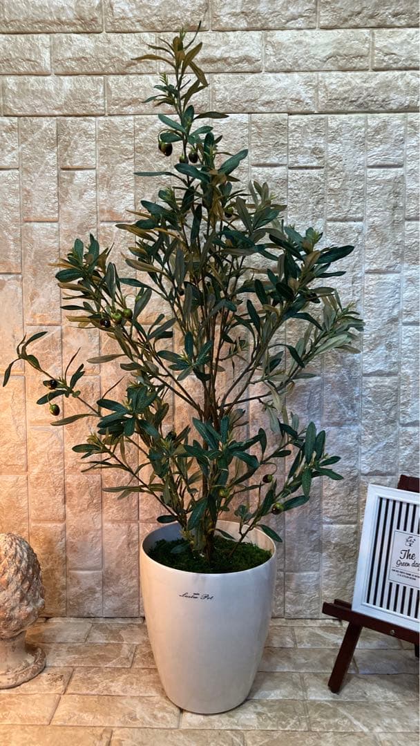光触媒　人工観葉植物　ウォールグリーン　フェイクグリーン　オリーブ100g