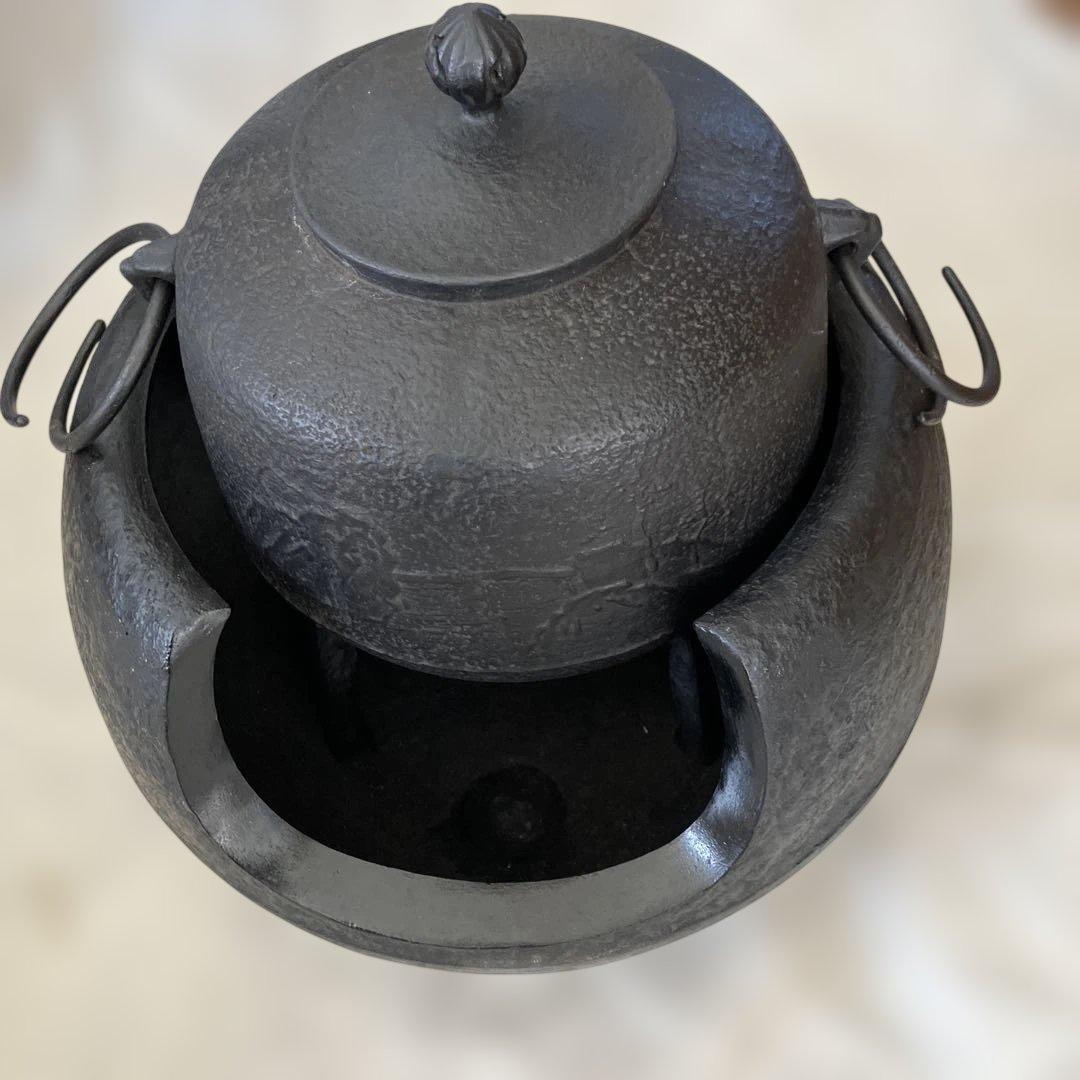 茶道具　茶釜セット　風炉釜　南部鉄瓶　アンティーク