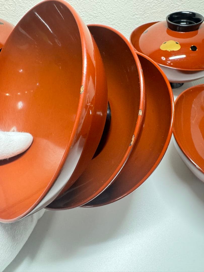 輪島塗 蒔絵椀 梅 吸物椀 蓋付 汁椀 10客 木製 共箱付き