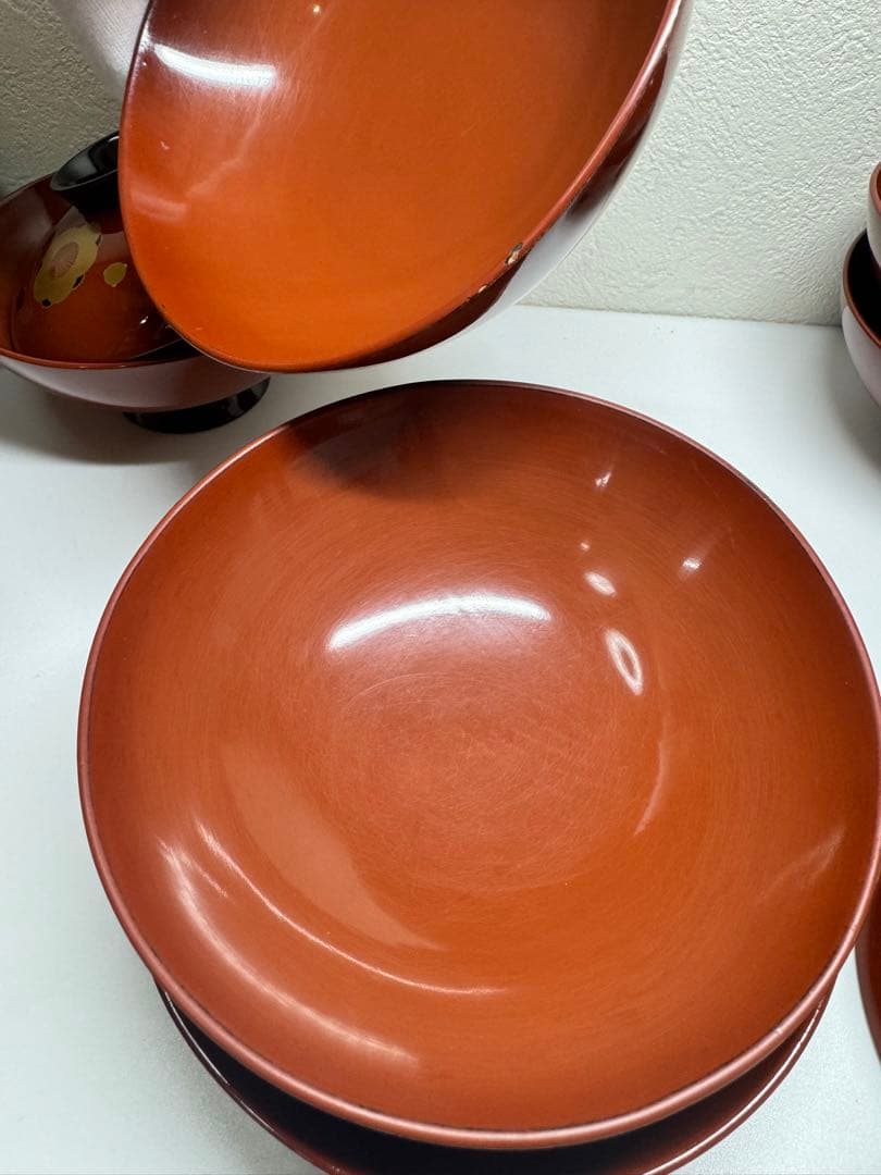 輪島塗 蒔絵椀 梅 吸物椀 蓋付 汁椀 10客 木製 共箱付き