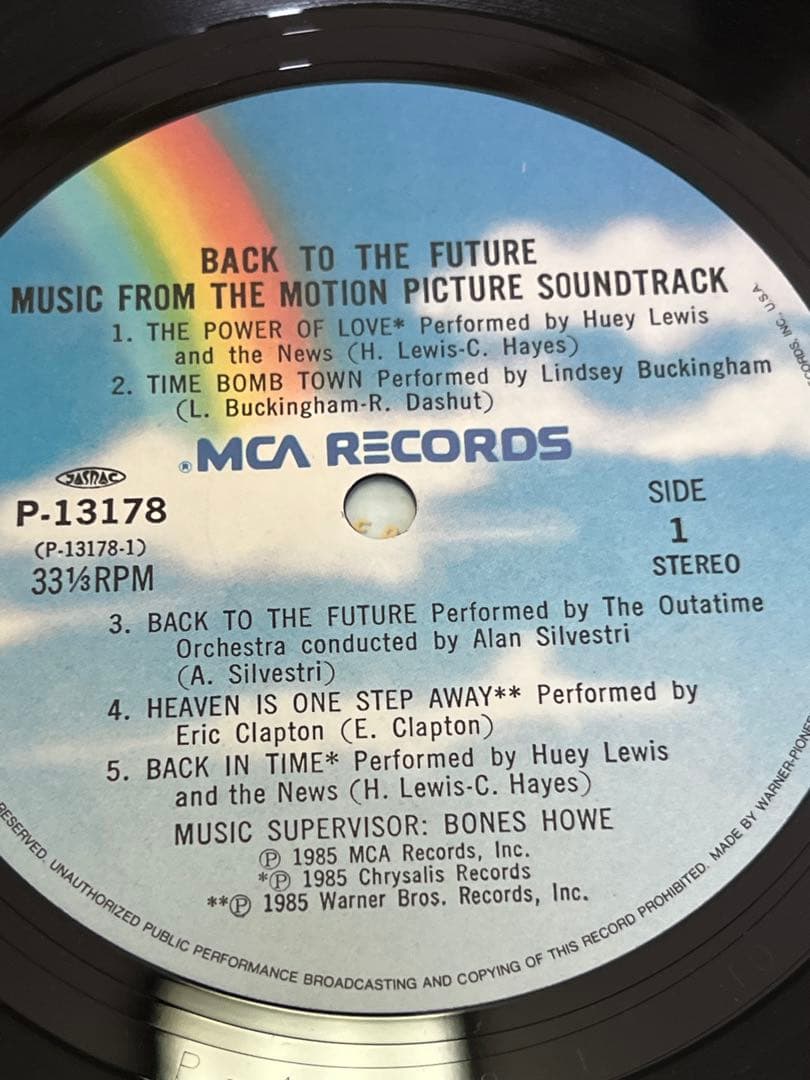 バックトゥザ・フューチャー　帯付き　LP オリジナル盤