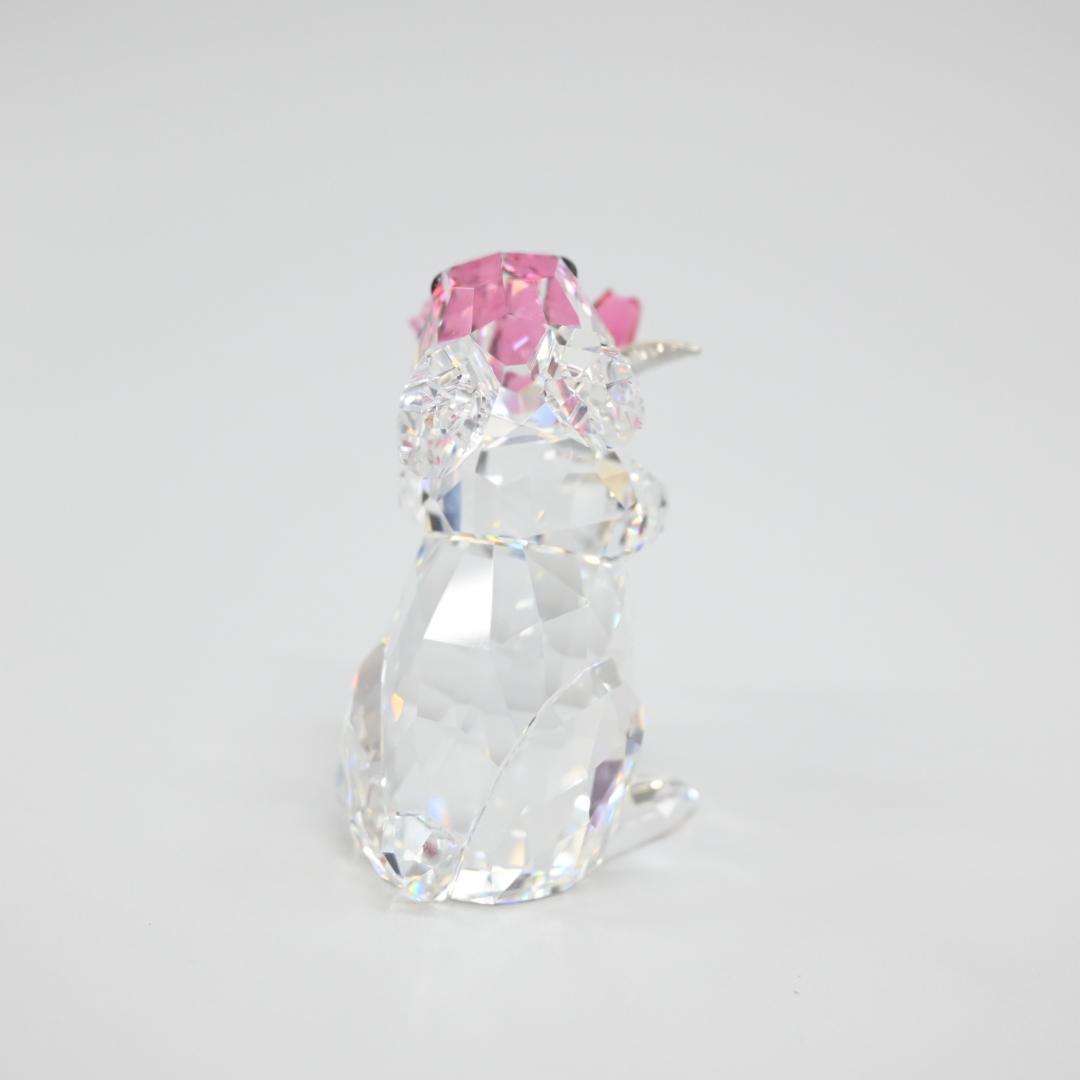 Mashu□ 45699★年 スワロフスキー うさぎとチューリップ 置物