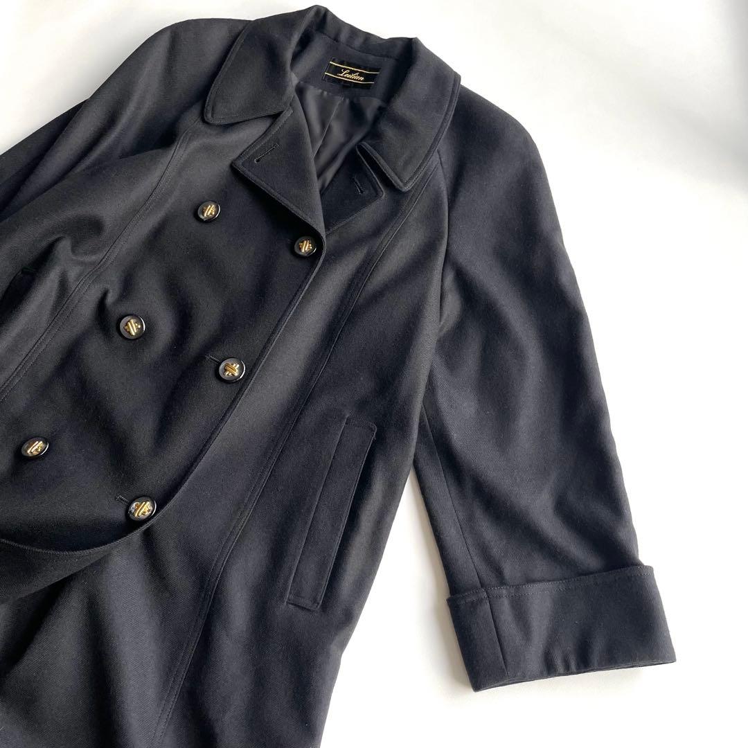 【美品】レリアン　ロングチェスターコート　大きいサイズ　13号+ 金ボタン