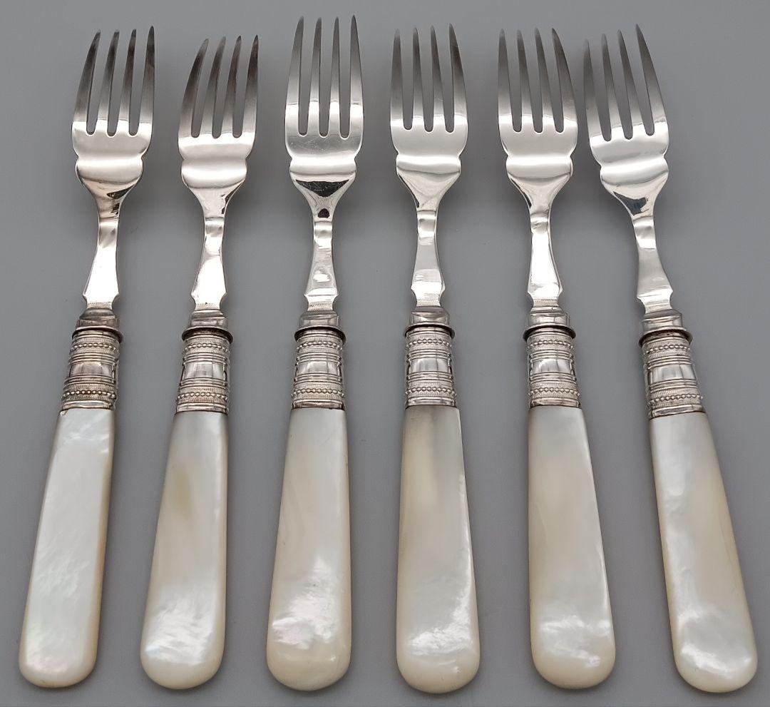 イギリス 白蝶貝 カトラリー 24本セット デザートフォーク ナイフ