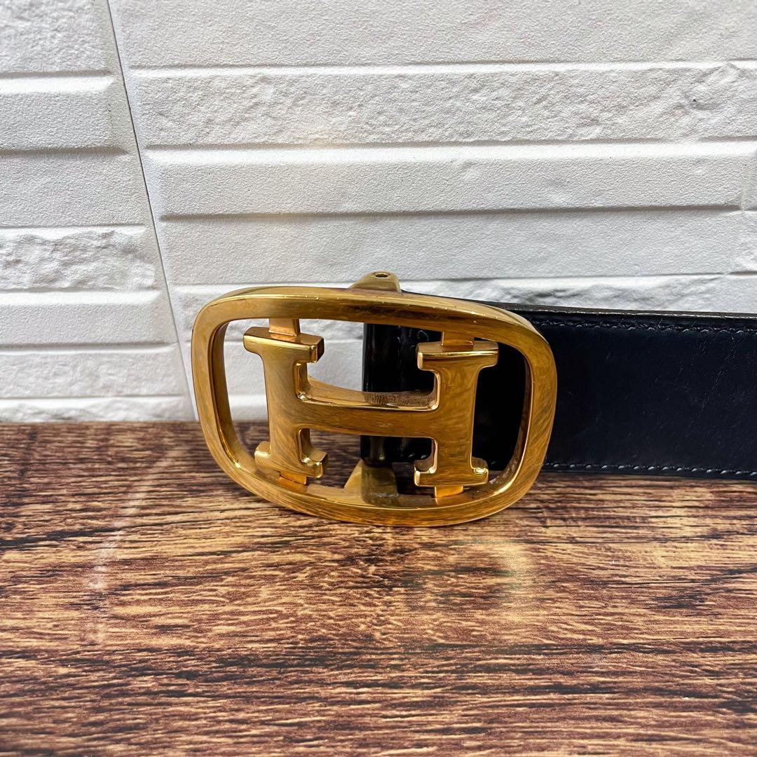 エルメス レザー コンスタンス Hバックル ゴールド 金具 ベルト バイカラー