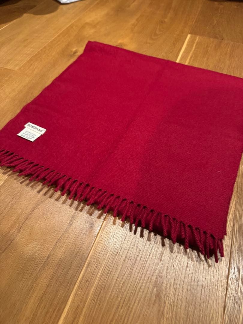 HERMES カシミヤ赤マフラー