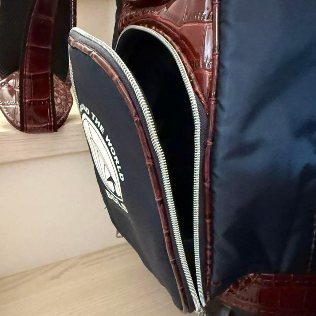 BOLSA ネイビー クロコダイル風 ゴルフバッグ　キャディバッグ
