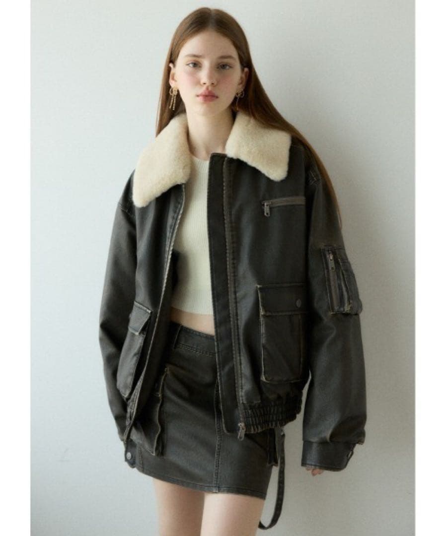 ジャケット・アウター SLY VINTAGE F/LEATHER S/BZ