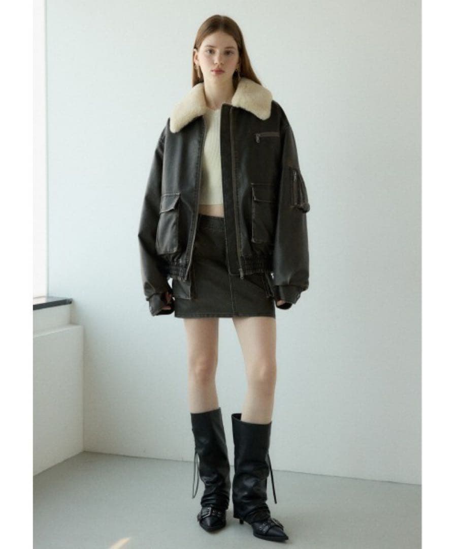 ジャケット・アウター SLY VINTAGE F/LEATHER S/BZ