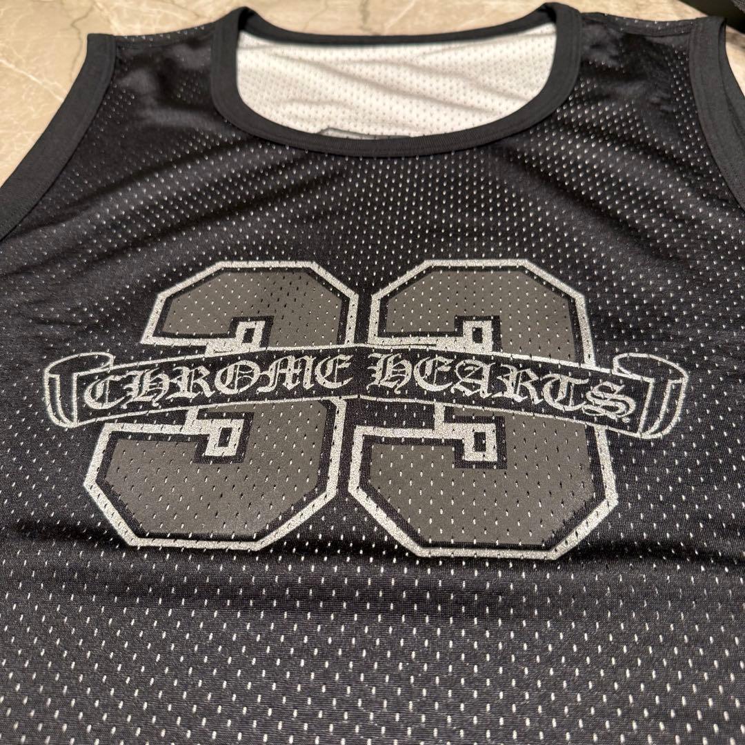 【新品】クロムハーツ リバーシブルメッシュタンクトップ ブラック×シルバー L