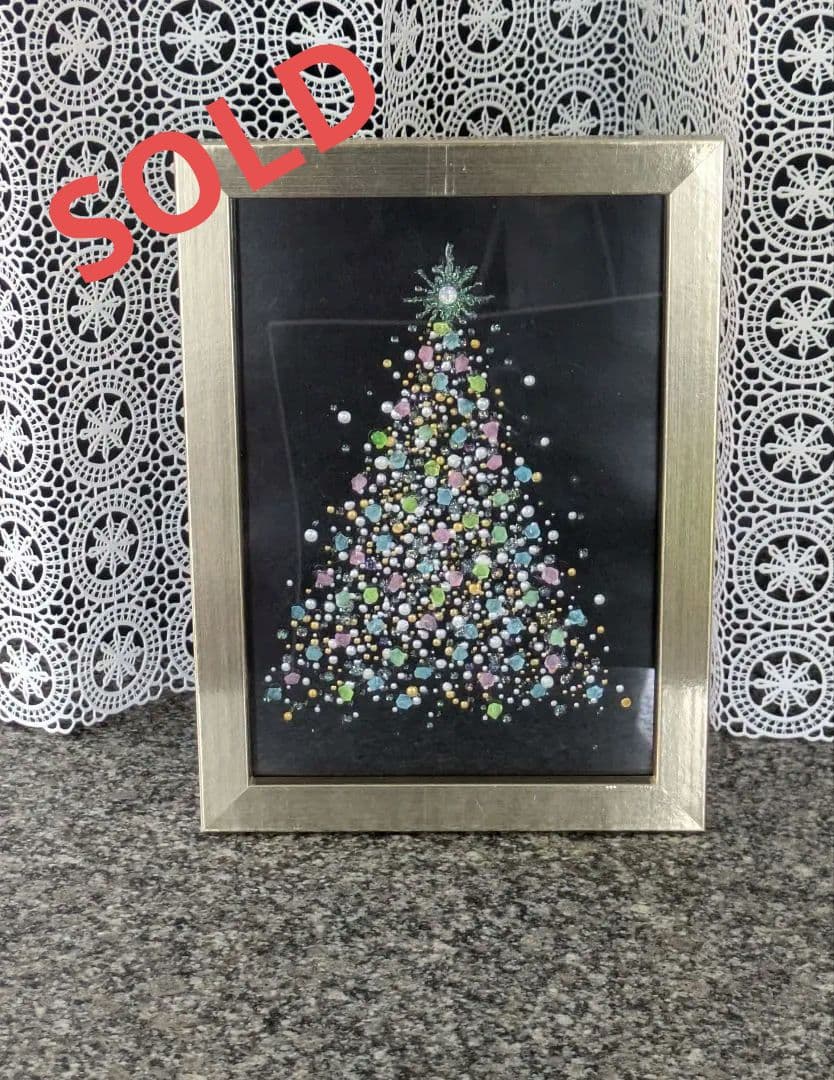 クリスマスツリー①　発光石　ガラス絵の具　ジャムイスト