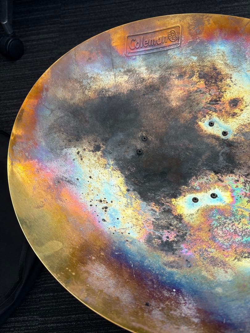 コールマン　ファイヤーディスク　ショップ限定ゴールド　三段フレーム＆五徳付き