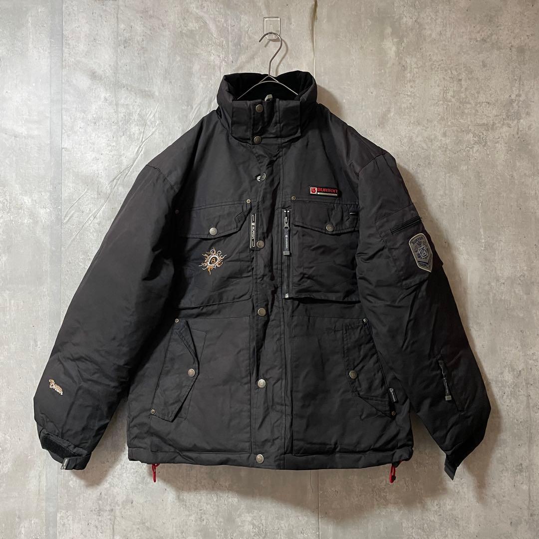 Burtonバートンスキーウェアスノーボードジャケットダウン中綿黒ブラック刺繍