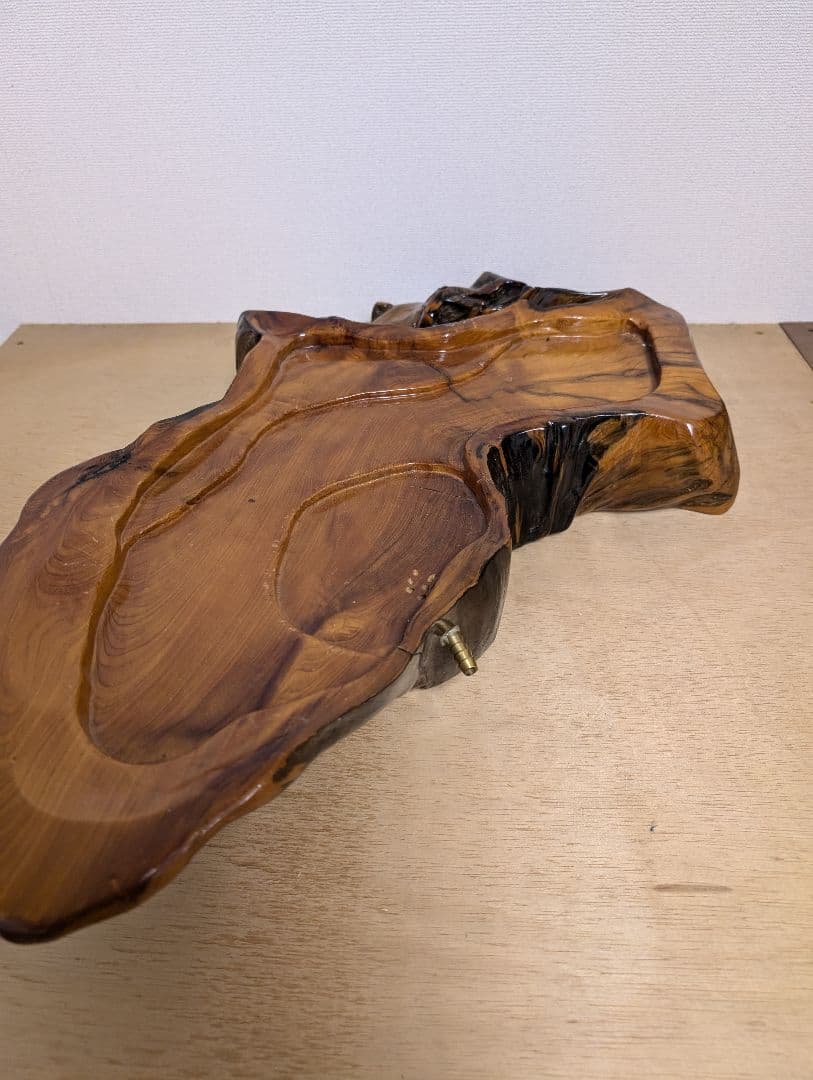 天然木 一枚板 茶盤 茶台 排水口付き 無垢材 置物