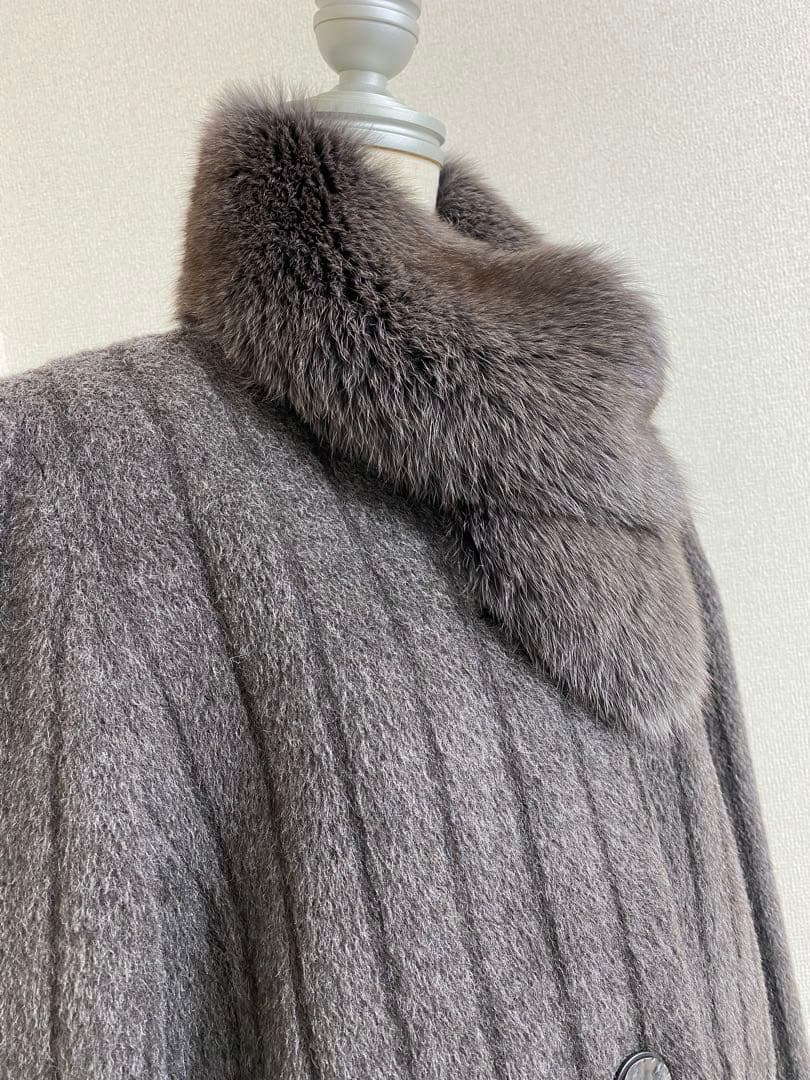 9081. 【極美品】Revillon フォックスファー 2way ロングコート