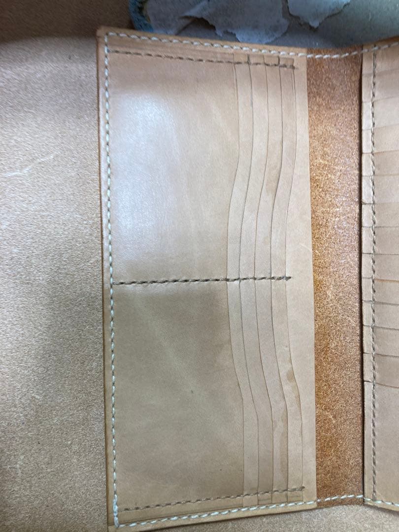 レザー フラップ式 カードケースキャメル