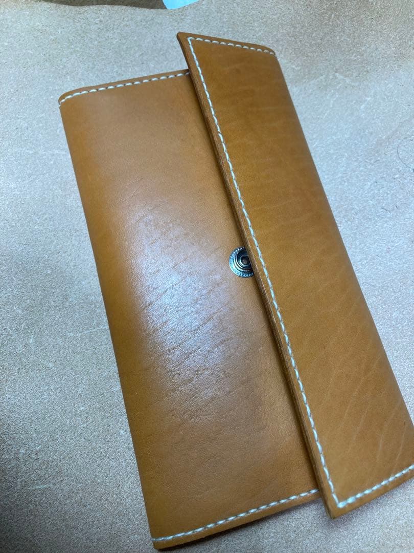 レザー フラップ式 カードケースキャメル