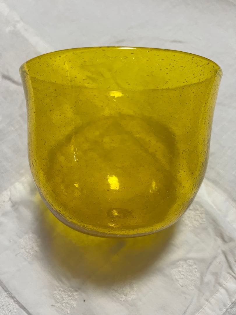 横山秀樹　ガラス　黄色　ボウル