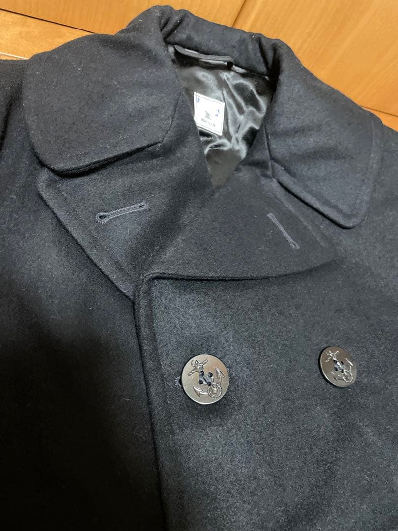 アメリカ海軍　US NAVY Pコート38L ブラック　ミリタリーコート米軍