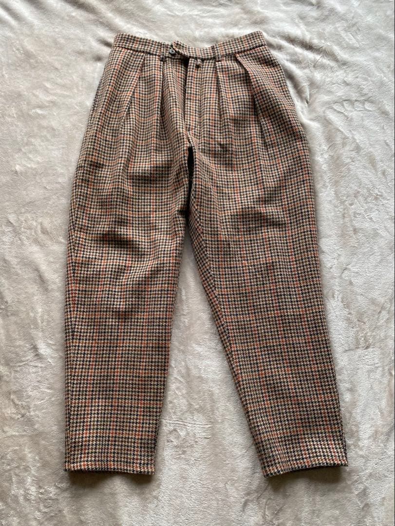 T*A様 【NEAT】ツータックウールパンツ 44 総柄 チェック 千鳥格子