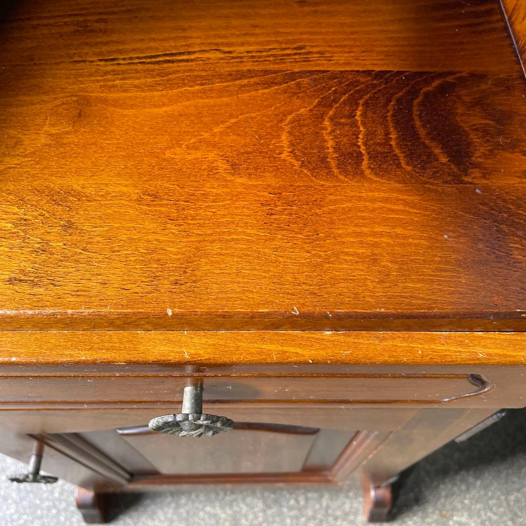 カリモク　コロニアル　電話台　FAX台　花台　飾り台　棚　天然木