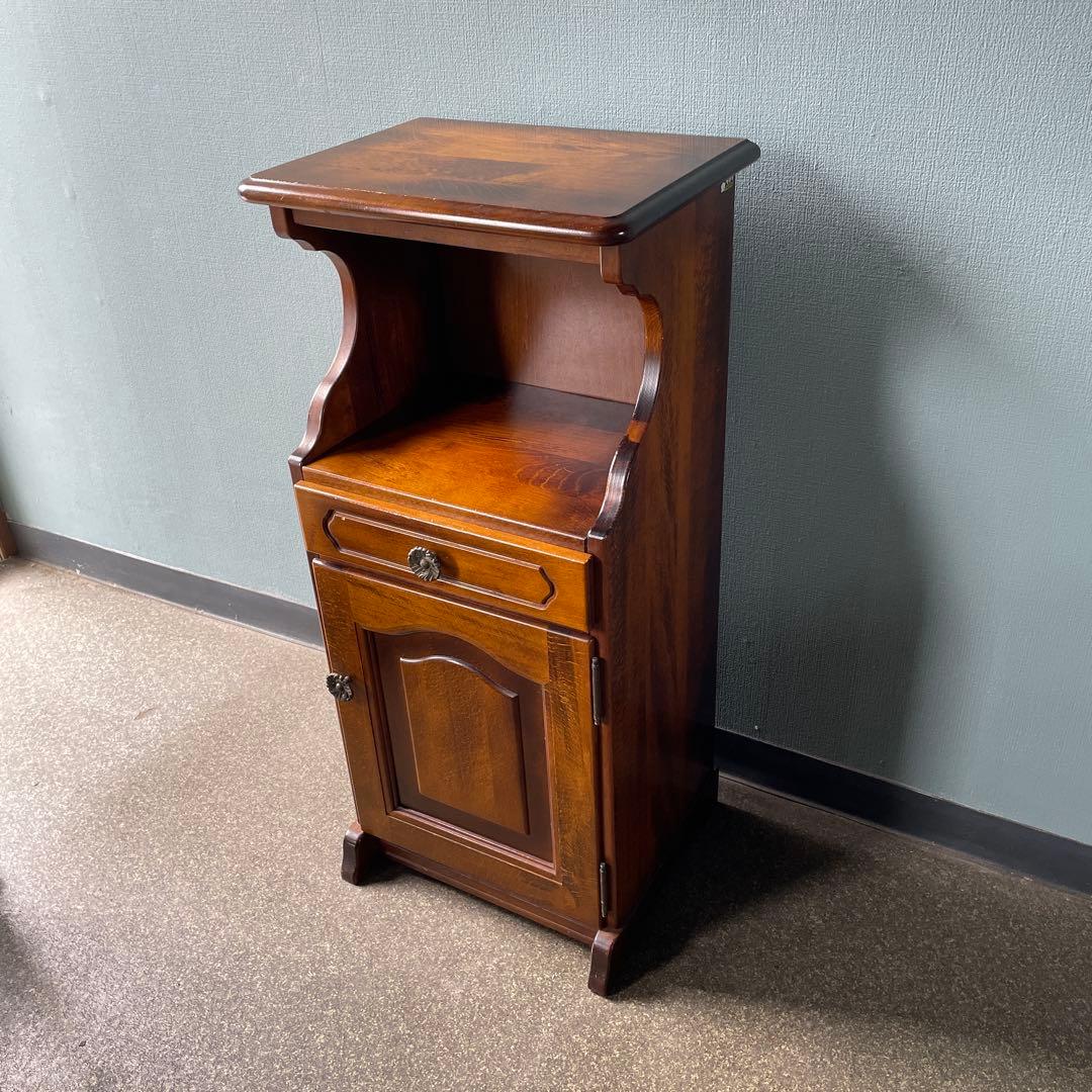 カリモク　コロニアル　電話台　FAX台　花台　飾り台　棚　天然木