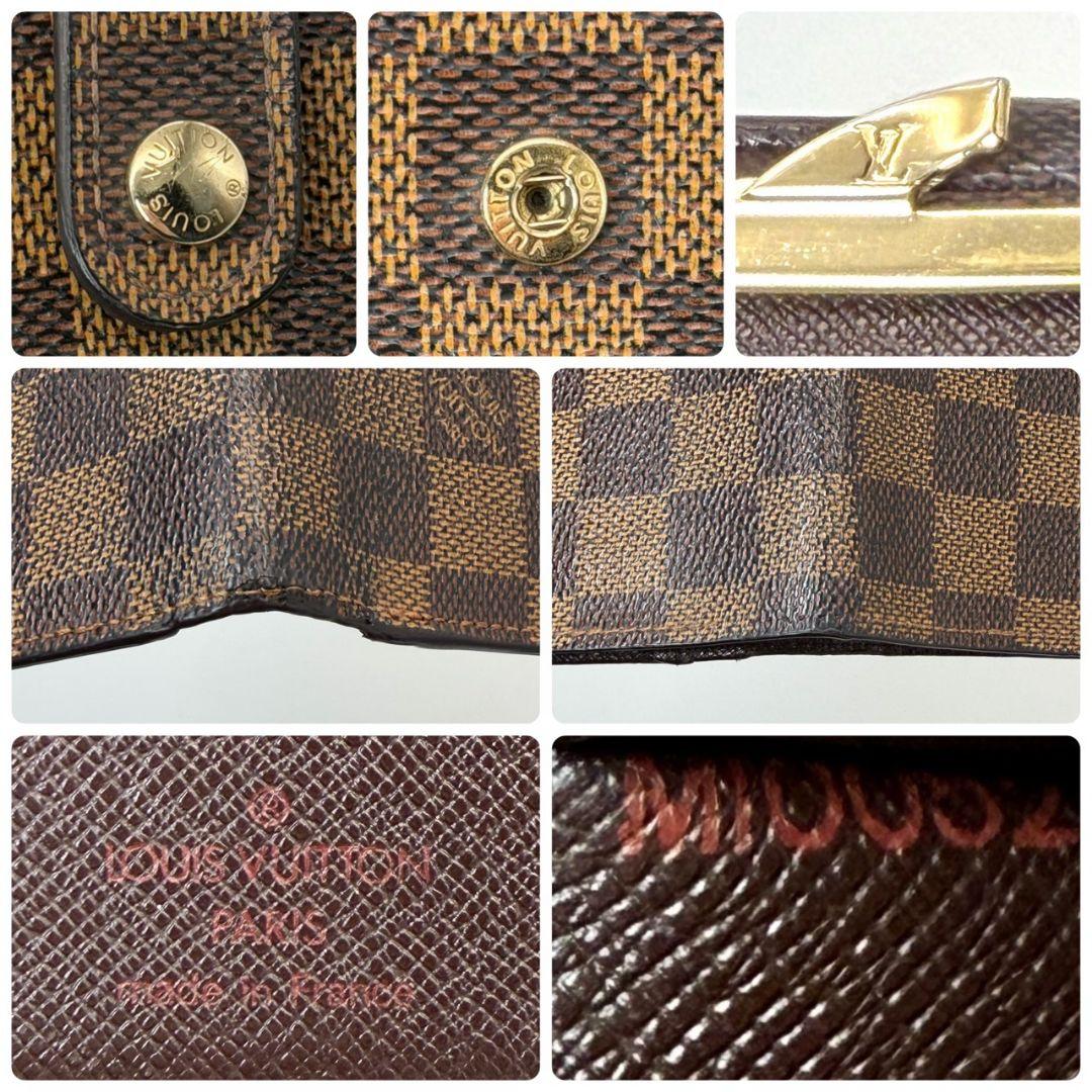 良品 ルイヴィトン ダミエ エベヌ ポルトモネ ビエ ヴィエノワ 財布 がま口