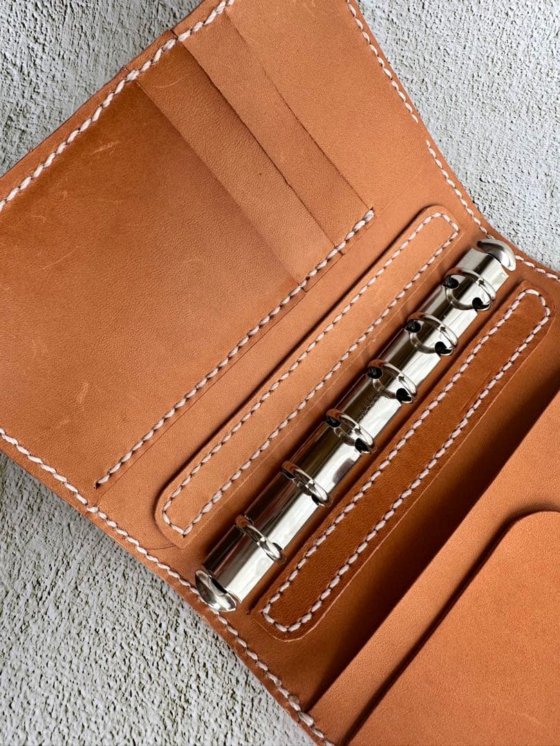 ミニ6サイズシステム手帳ハンドメイド手縫いシール手帳にも❤️