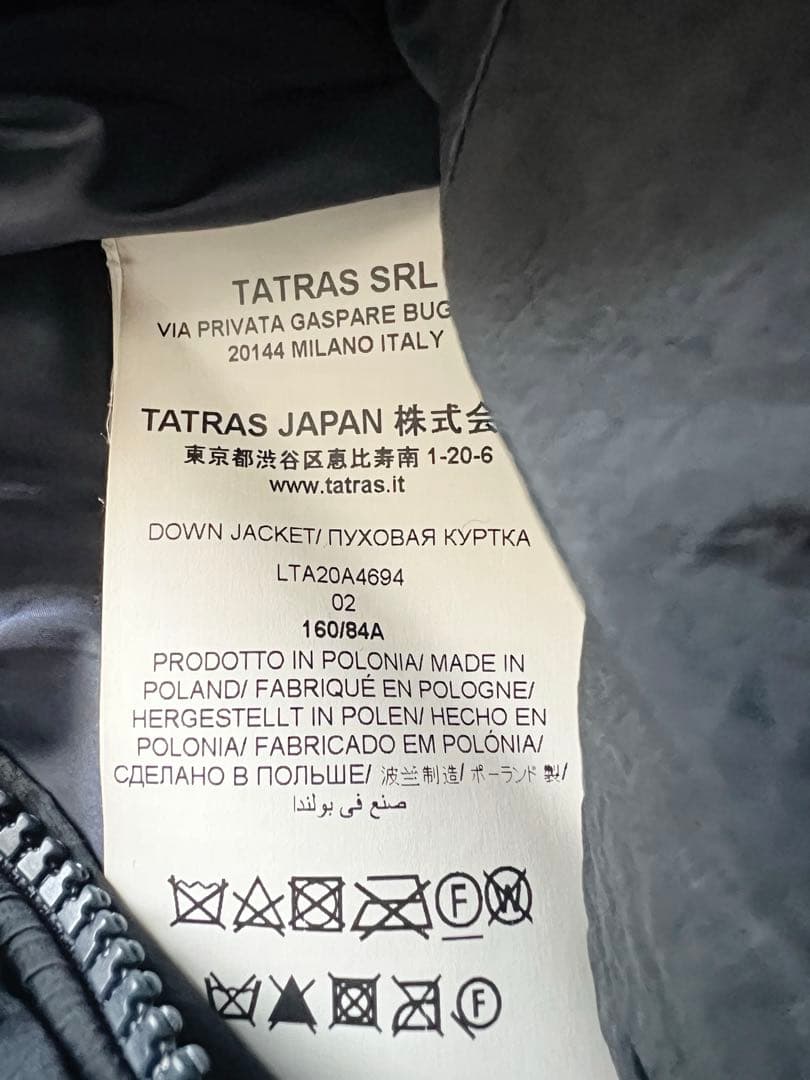 タトラス ダウンコート ポリテアマ LTA20A4694 ネイビー Mサイズ