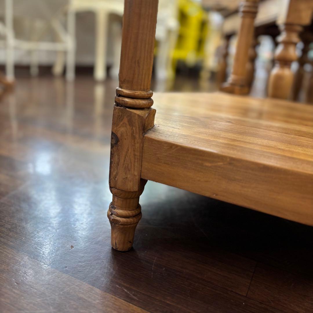 フランス田舎風家具 ゴシック風木製六角形テーブル サイドテーブル コンソール花台