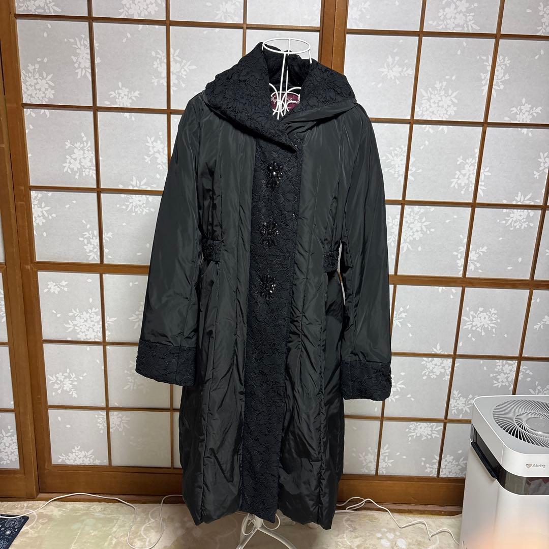 SUPER BEAUTY レース ビジュー ダウンコート