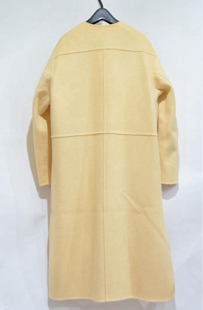 Drawer ドゥロワー ウールシルクノーカラーリバーコート