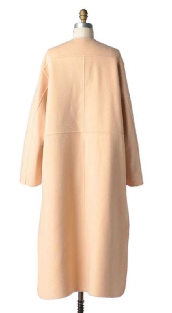 Drawer ドゥロワー ウールシルクノーカラーリバーコート