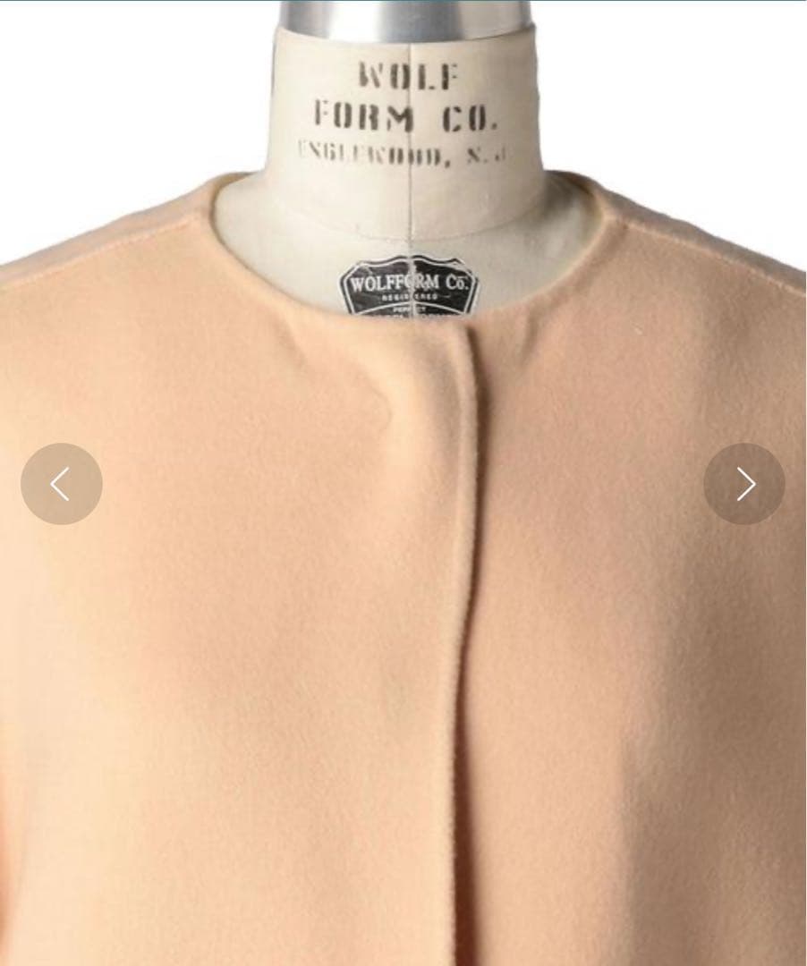 Drawer ドゥロワー ウールシルクノーカラーリバーコート