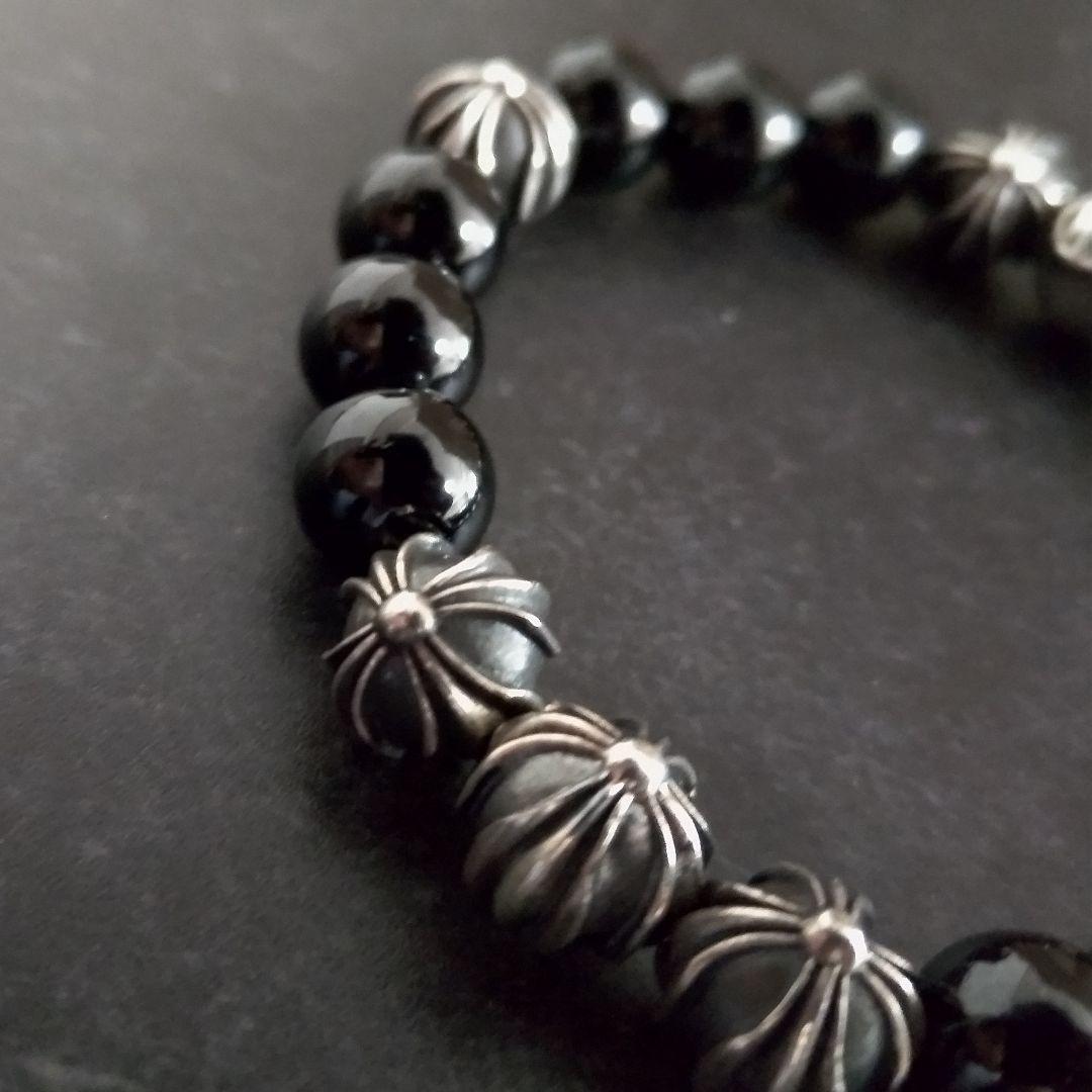 クロムハーツ ビーズブレスレット ブラックトルマリン 10MM