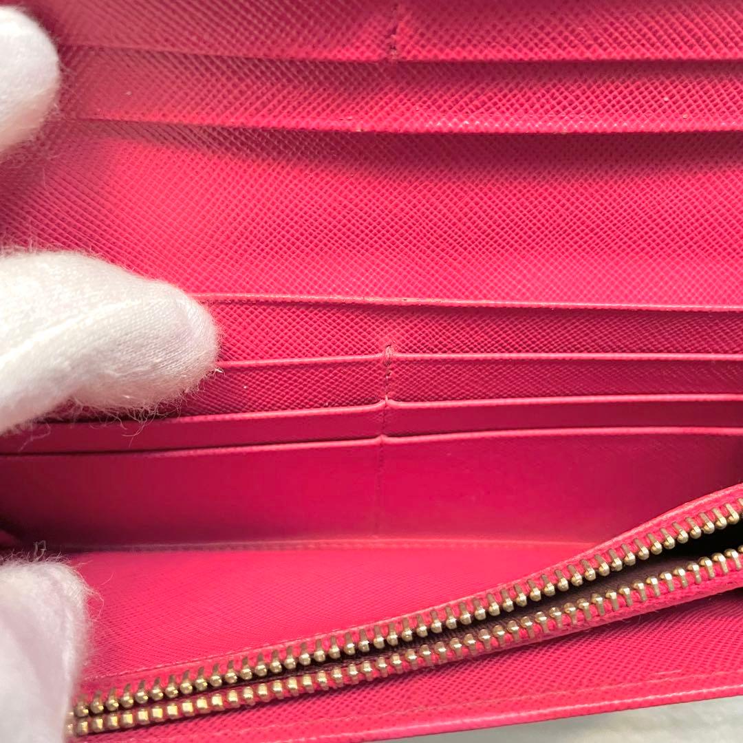 プラダ　PRADA サフィアーノ　2つ折り　長財布　ゴールドフラップ1204-⑤