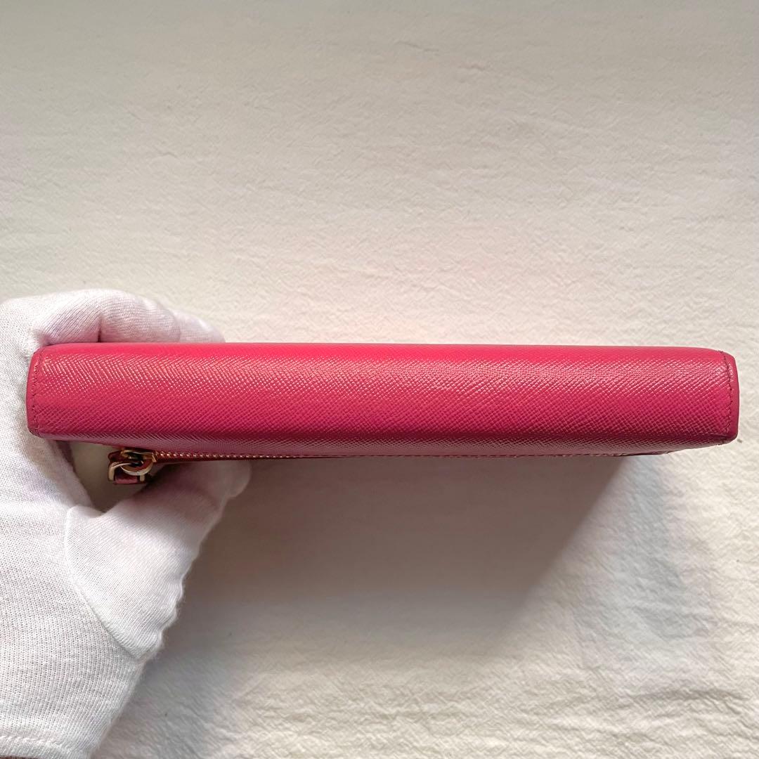 プラダ　PRADA サフィアーノ　2つ折り　長財布　ゴールドフラップ1204-⑤