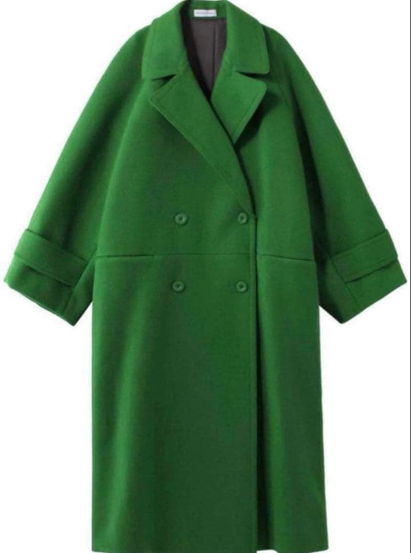 Maison Special グリーン ダブルブレスト ロングコート