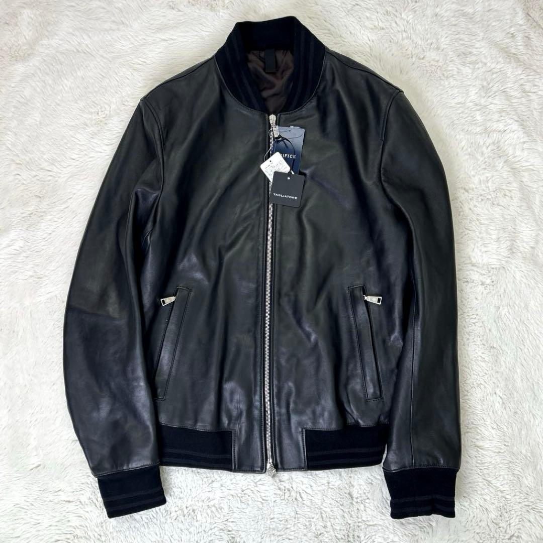 未使用TAGLIATORE タリアトーレ /定価18万 羊革 48 M〜L黒