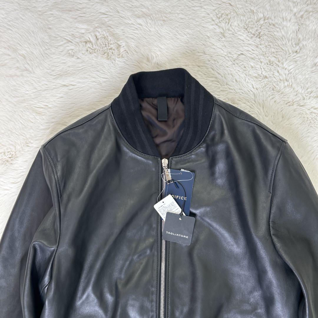 未使用TAGLIATORE タリアトーレ /定価18万 羊革 48 M〜L黒