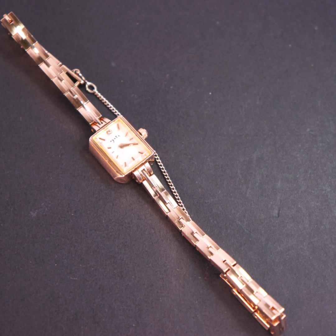 【稼働美品】agete ピンクゴールド　2Pダイヤ silver刻印