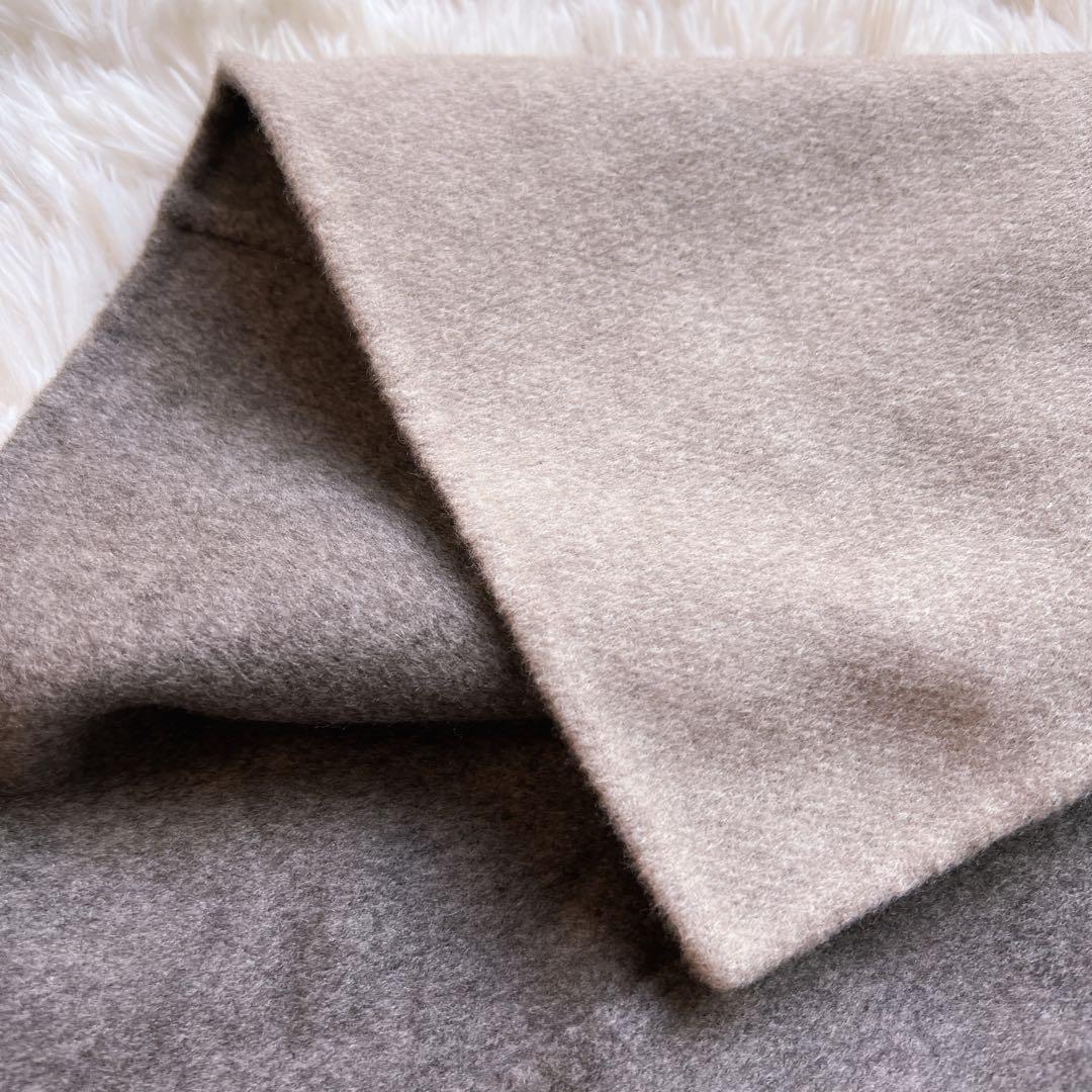 極美品　foxyフォクシー　カシミヤ　エトープ　ベージュ　ダブルフェイス　コート