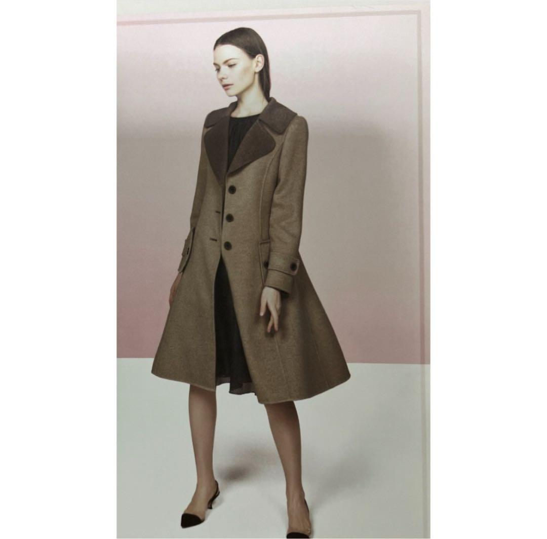 極美品　foxyフォクシー　カシミヤ　エトープ　ベージュ　ダブルフェイス　コート