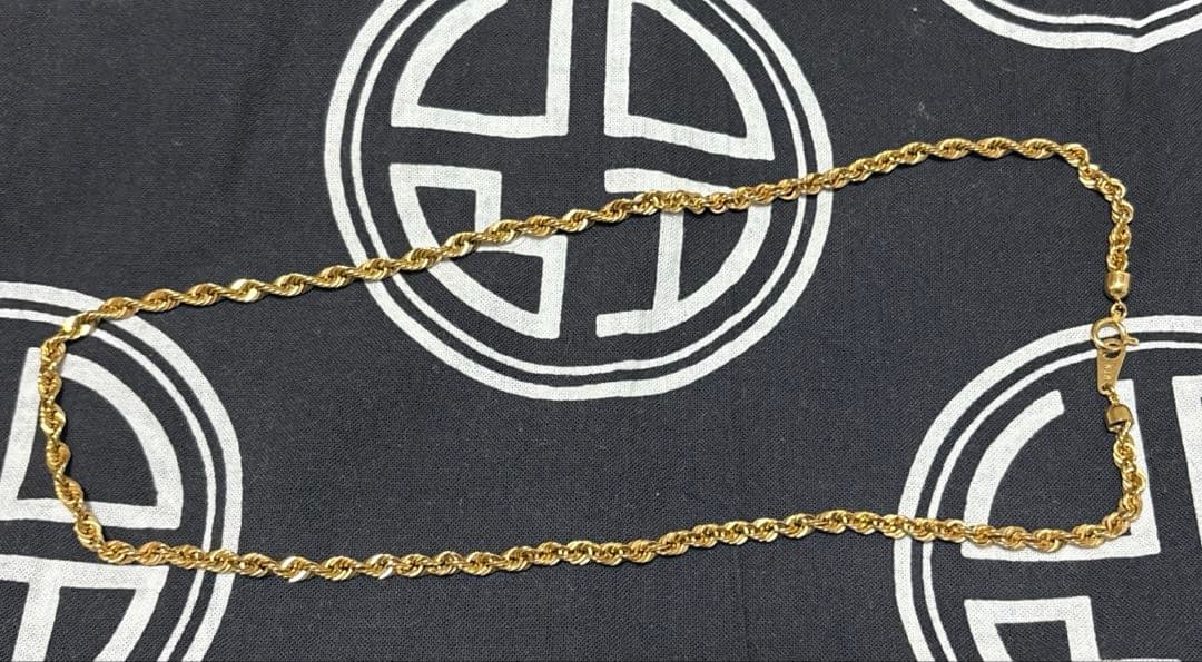 18金 K18 ロープチェーンネックレス