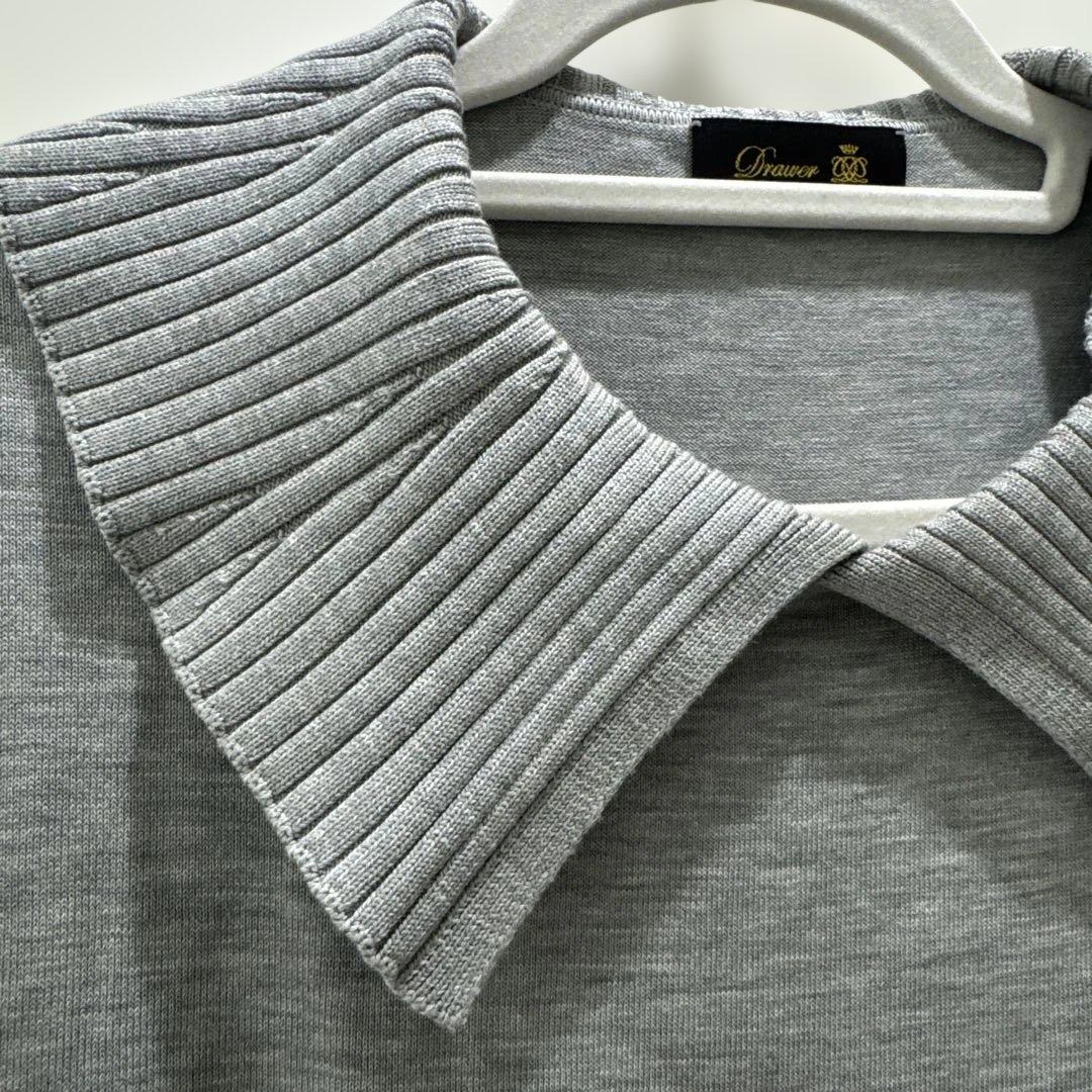 Drawer グレー リブ襟セーター　新作新品