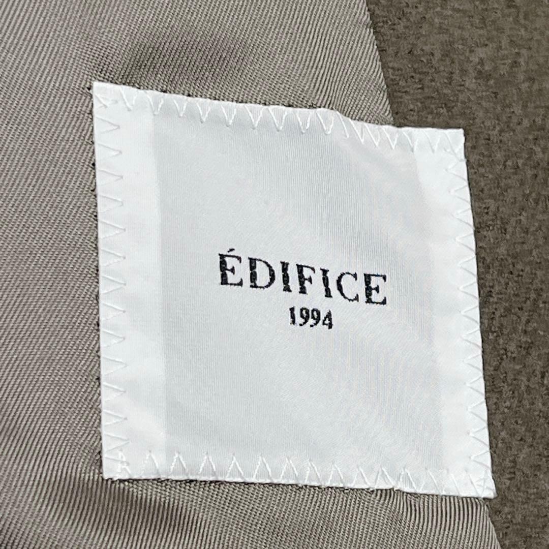 美品『エディフィス』スーパー140s メルトンチェスターコート XL オリーブ