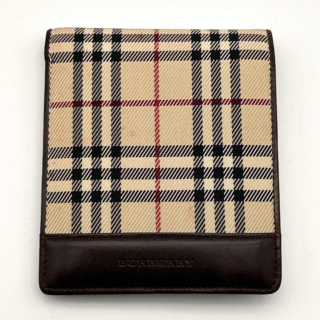 BURBERRY バーバリー 二つ折り財布 レザー チェック柄 高級 良品