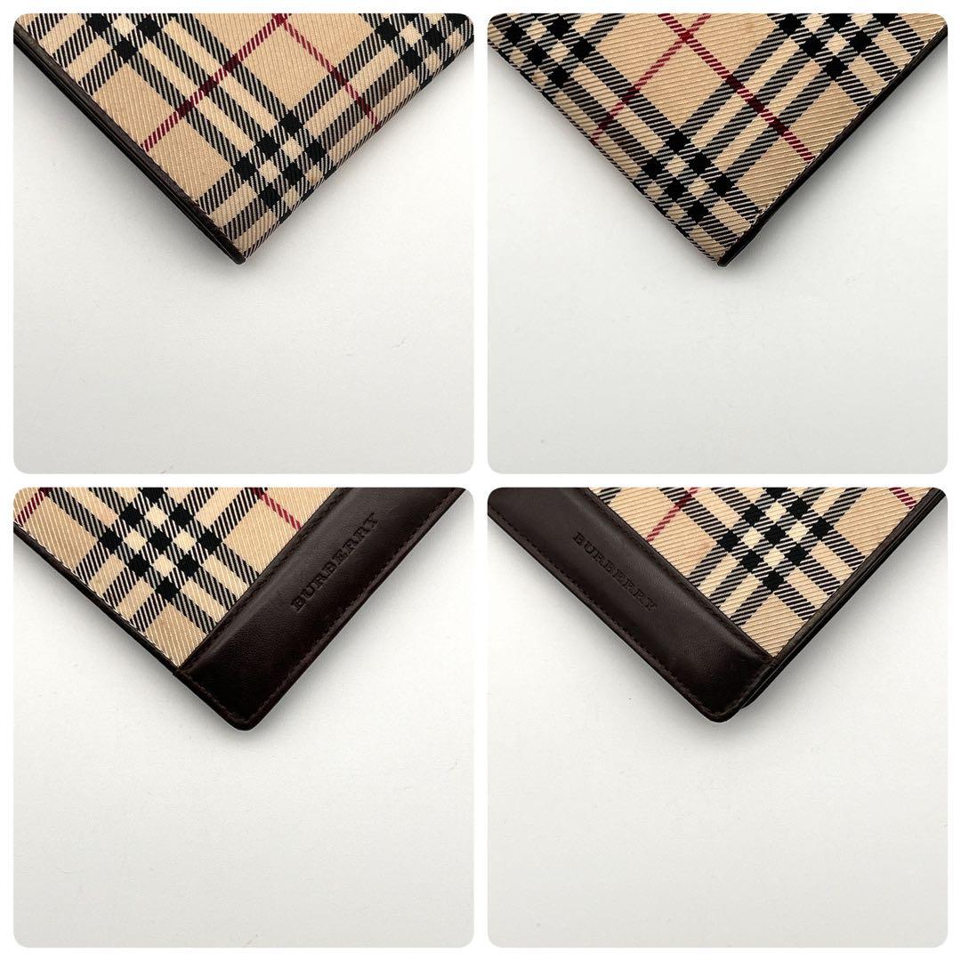 BURBERRY バーバリー 二つ折り財布 レザー チェック柄 高級 良品