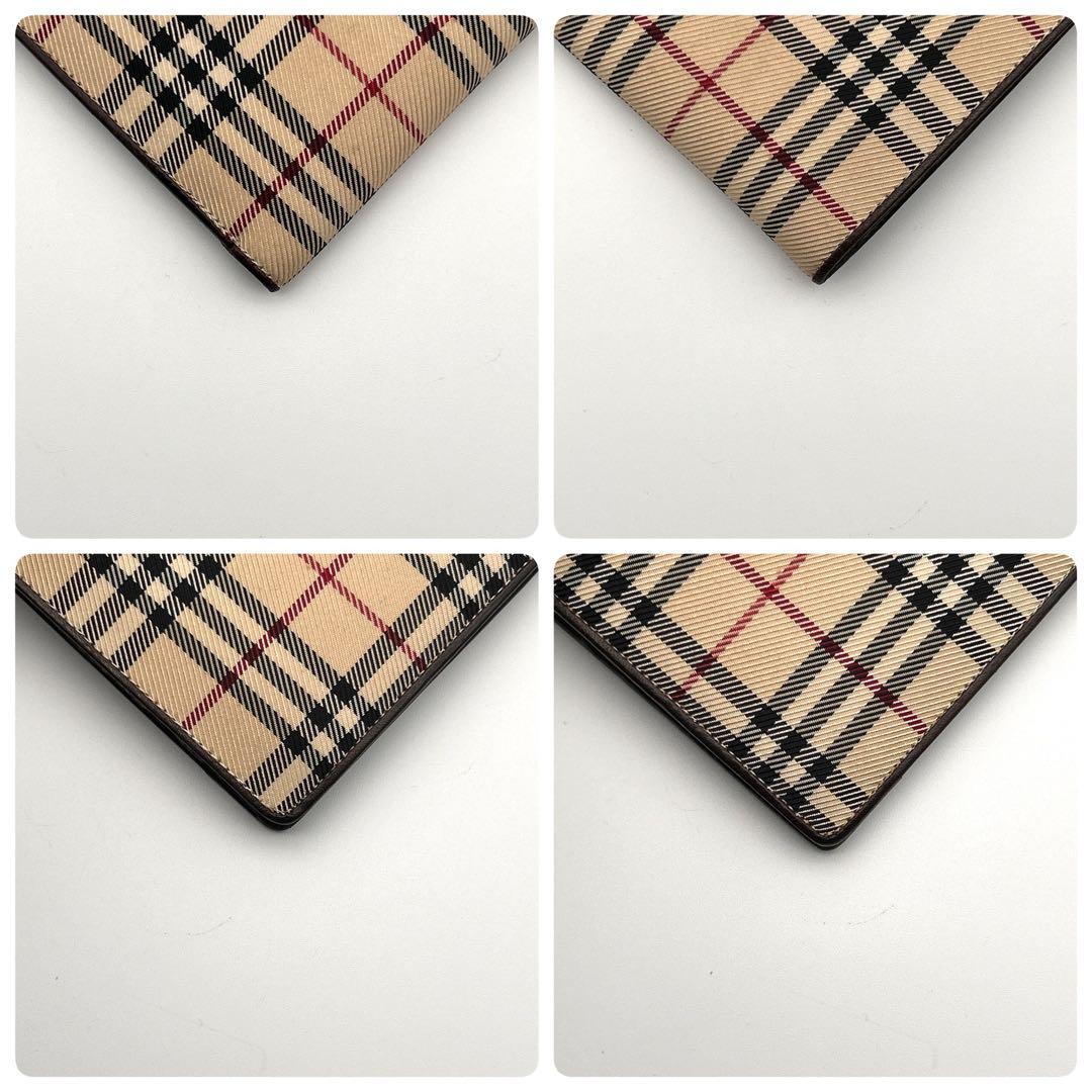 BURBERRY バーバリー 二つ折り財布 レザー チェック柄 高級 良品