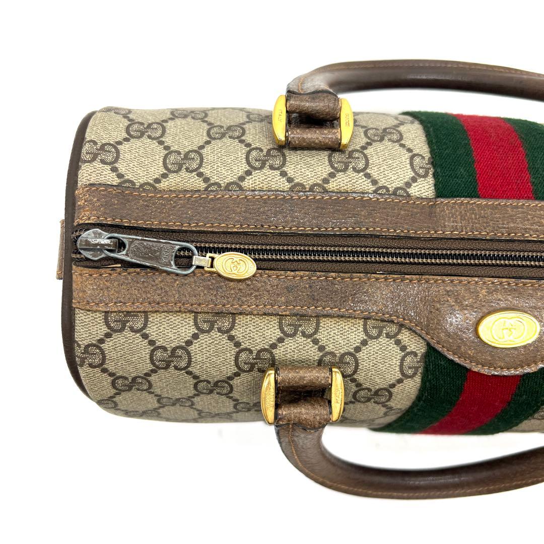 【極美品】グッチ ミニボストンバッグ GG シェリーライン